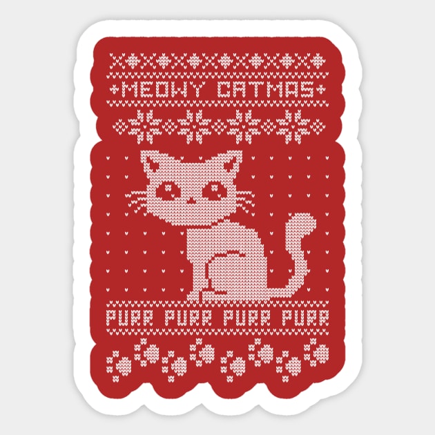 Meowy Catmas Ugly Christmas Sweater Sticker by maped